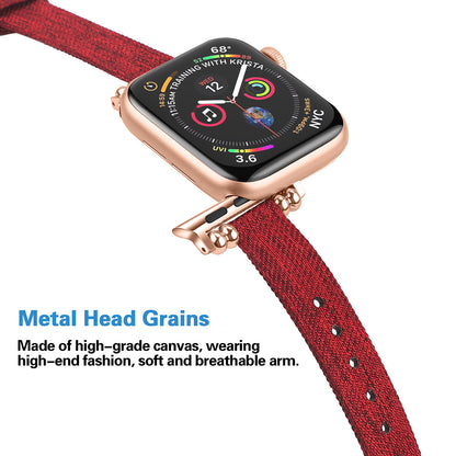 Suitable for Apple Watch Nylon Canvas Beaded Fine Watch Strap
