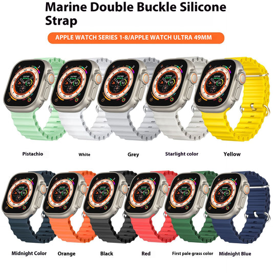 Suitable for Apple Watch silicone ocean wave silicone strap