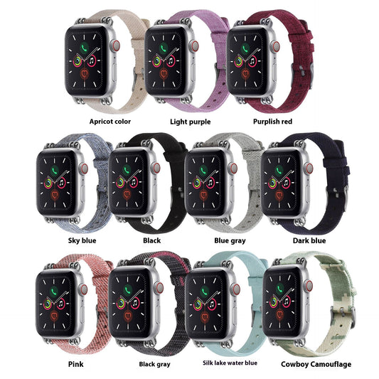 Suitable for Apple Watch Small Waist T-shaped Nylon Canvas Fine Jewelry Watch Strap