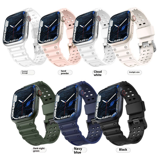 Suitable for Apple Watch TPU Three Defense Double Buckle Watch Strap