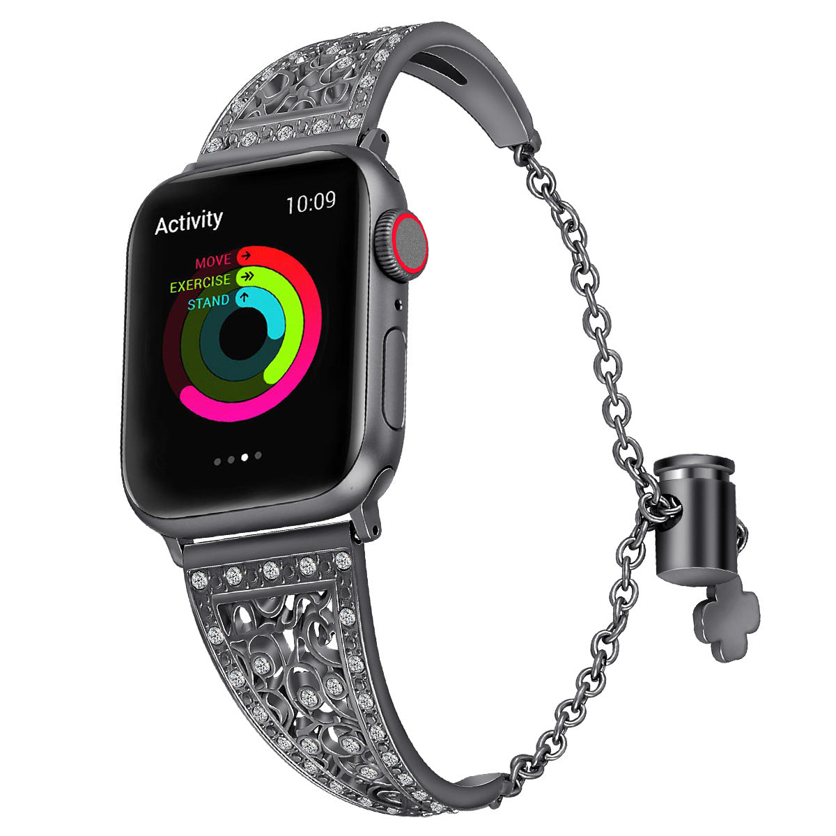 Suitable for Apple Watch Metal Stainless Steel Diamond Band