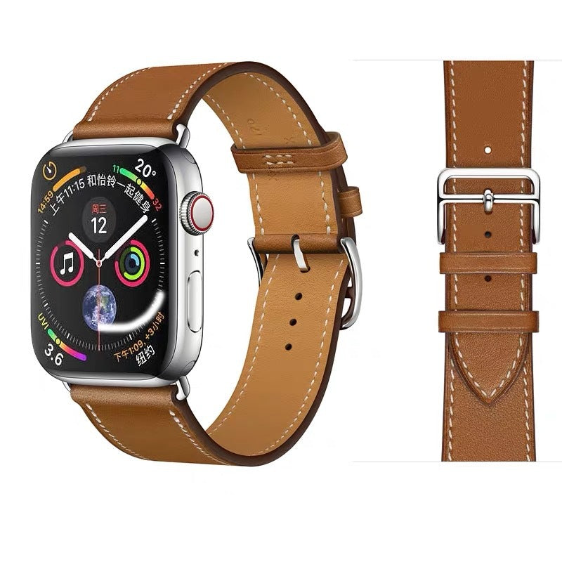 Suitable for Apple Watch Head Layer Cowhide Single Loop Watch Strap