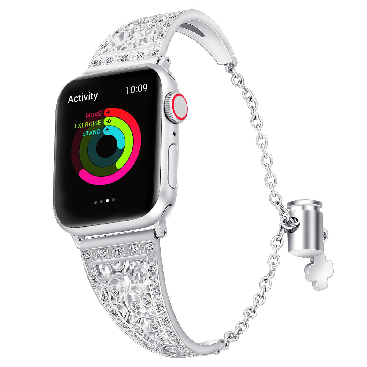 Suitable for Apple Watch Metal Stainless Steel Diamond Band