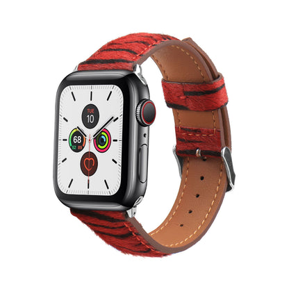 Suitable for Apple smartwatch horse hair genuine leather strap