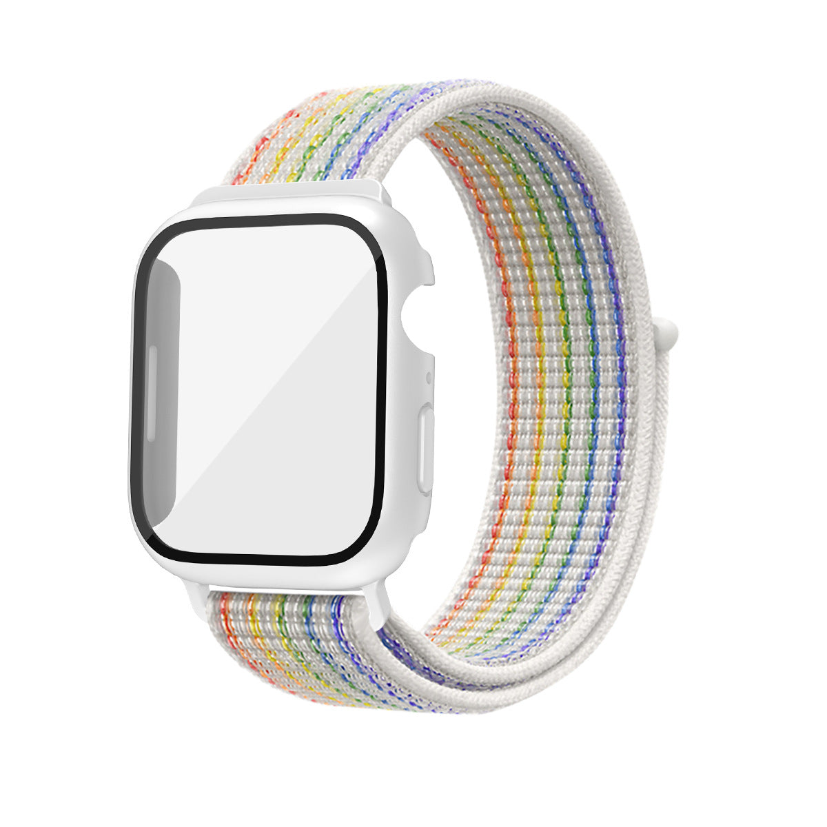 Suitable for Apple watches with nylon loop Velcro protective case film integrated strap