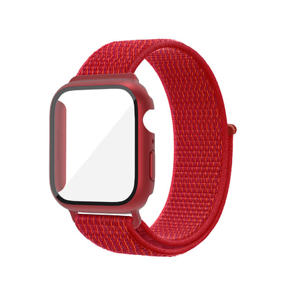 Suitable for Apple watches with nylon loop Velcro protective case film integrated strap