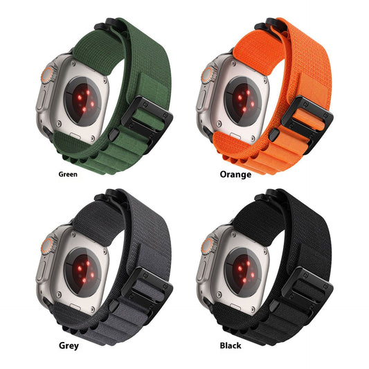 Suitable for Apple Watch Nylon Canvas High Mountain Loop Modified 9-shaped Buckle Watch Strap