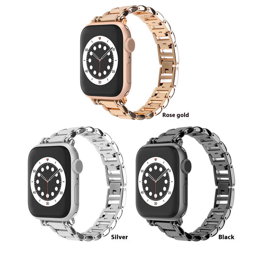Suitable for Apple watches with zinc alloy strap and hollow metal steel strap with positioning beads