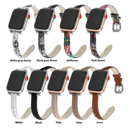Suitable for Apple Watch genuine leather ultra-fine fashionable strap
